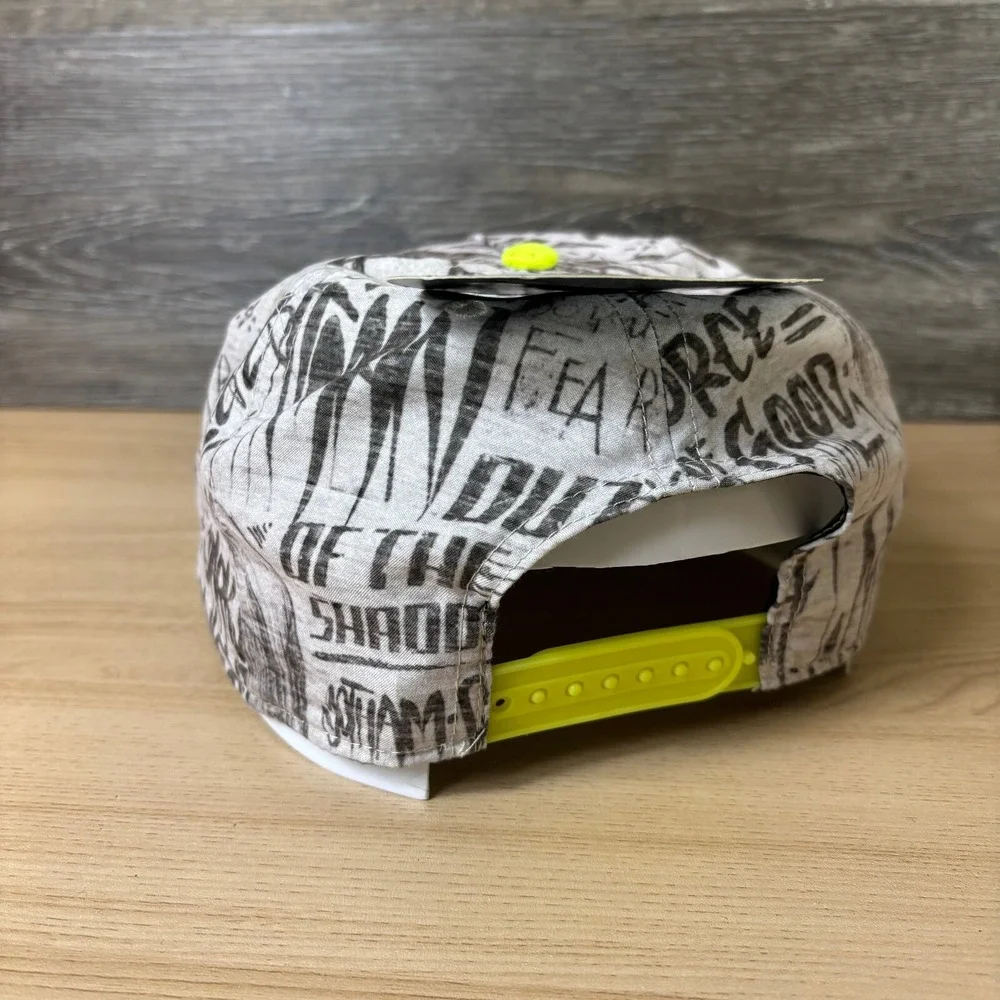 Batman Hat Cap Snap Back Youth Gray Print Neon‎ Adjustable Boys NWT*
